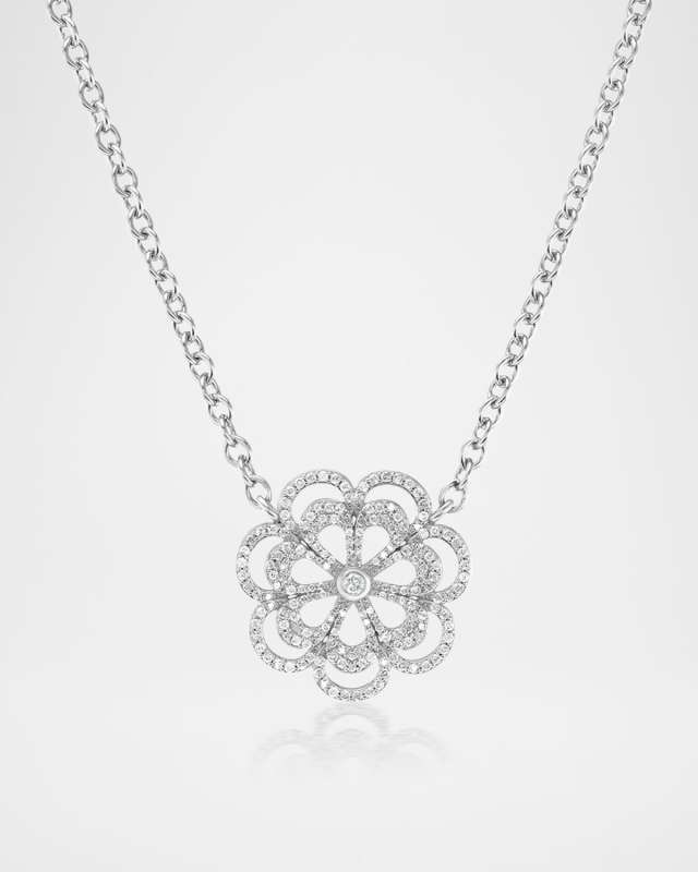 Diamond Daisy Connector on Link Chain Necklace